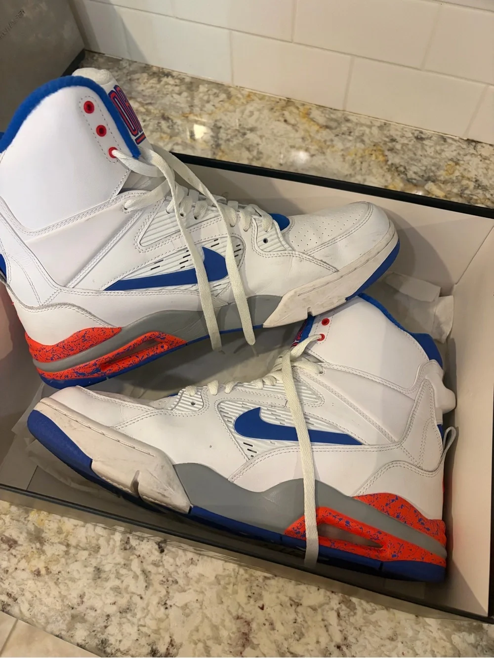 Nike Air Command Force Ultramarine Sixers 2014 White Lion Blue Crimson Men’s 12